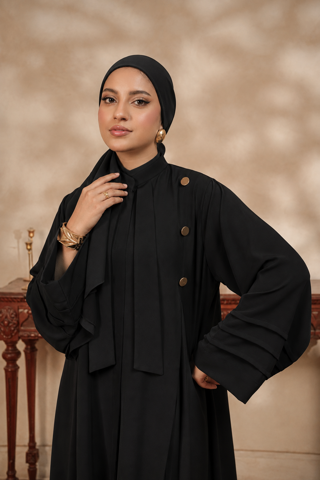 Black Tie Abaya
