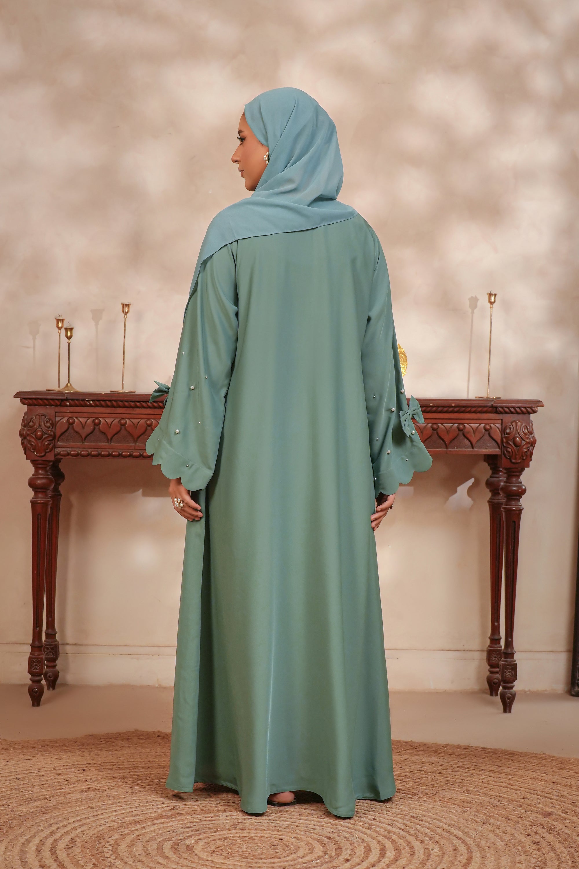 Aqua Pearl Abaya