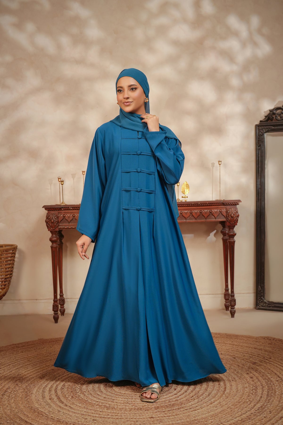 Ocean Teal Royale Abaya