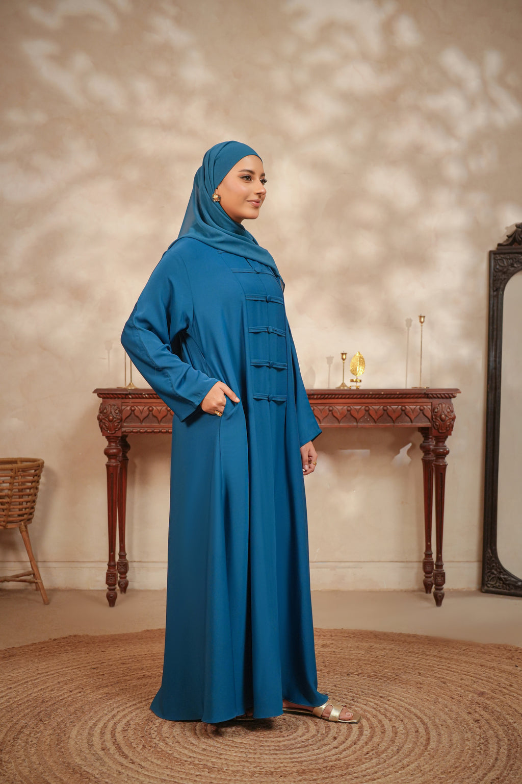 Ocean Teal Royale Abaya