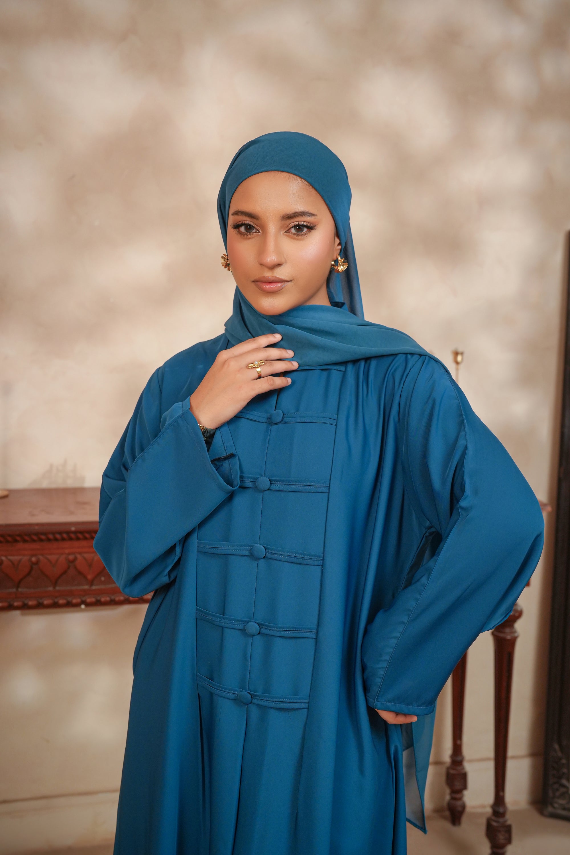 Ocean Teal Royale Abaya
