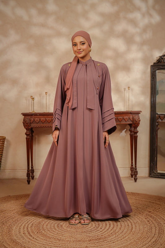 Tea Pink Tie Abaya
