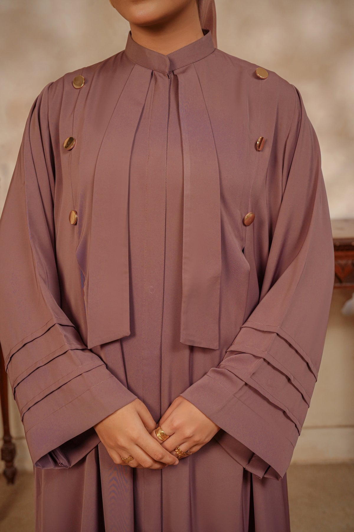 Tea Pink Tie Abaya