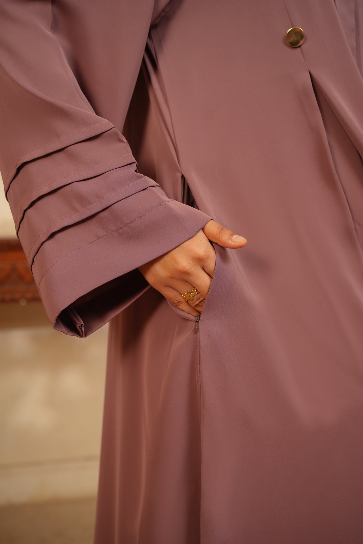 Tea Pink Tie Abaya
