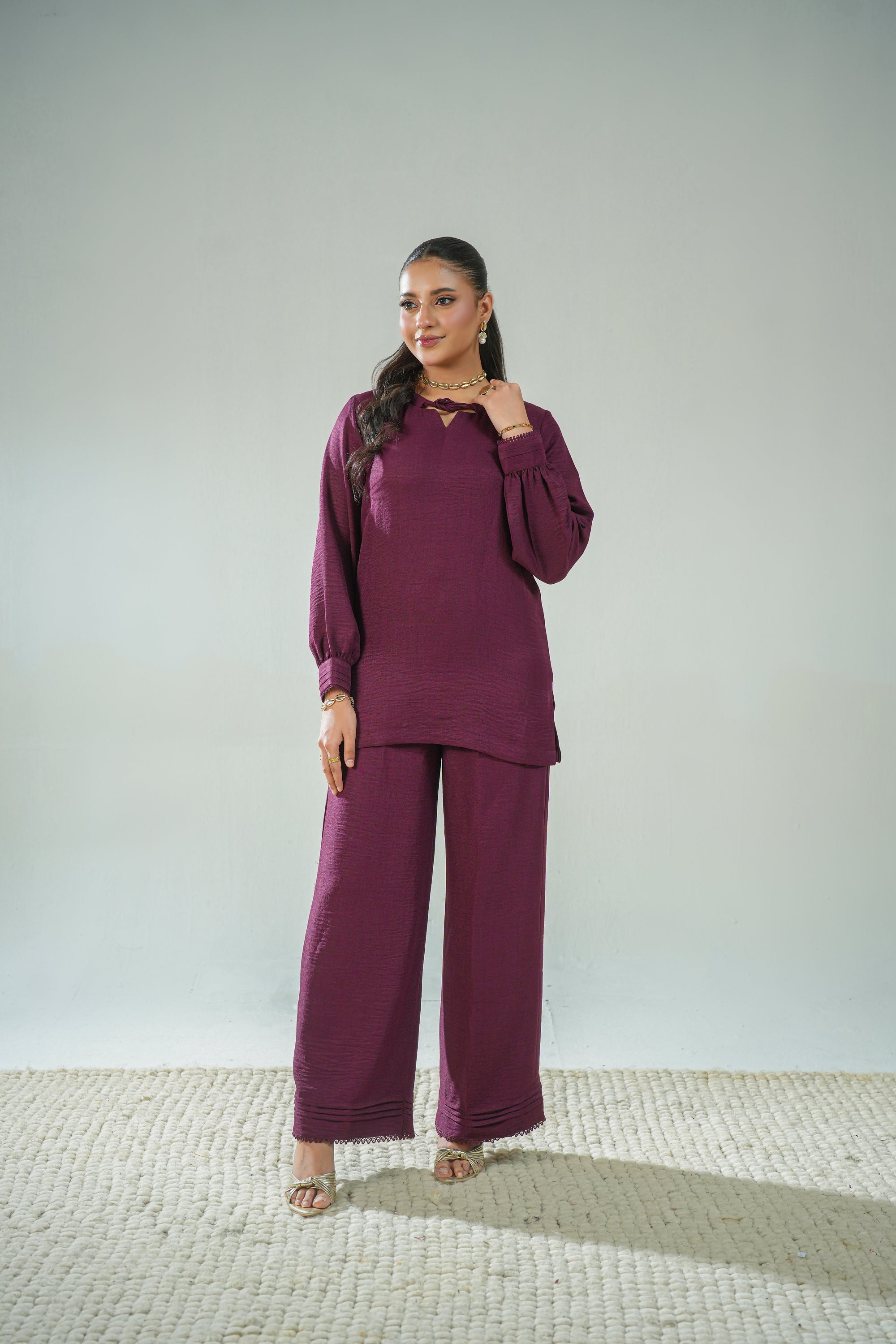 Maroon Luxe Coord Set