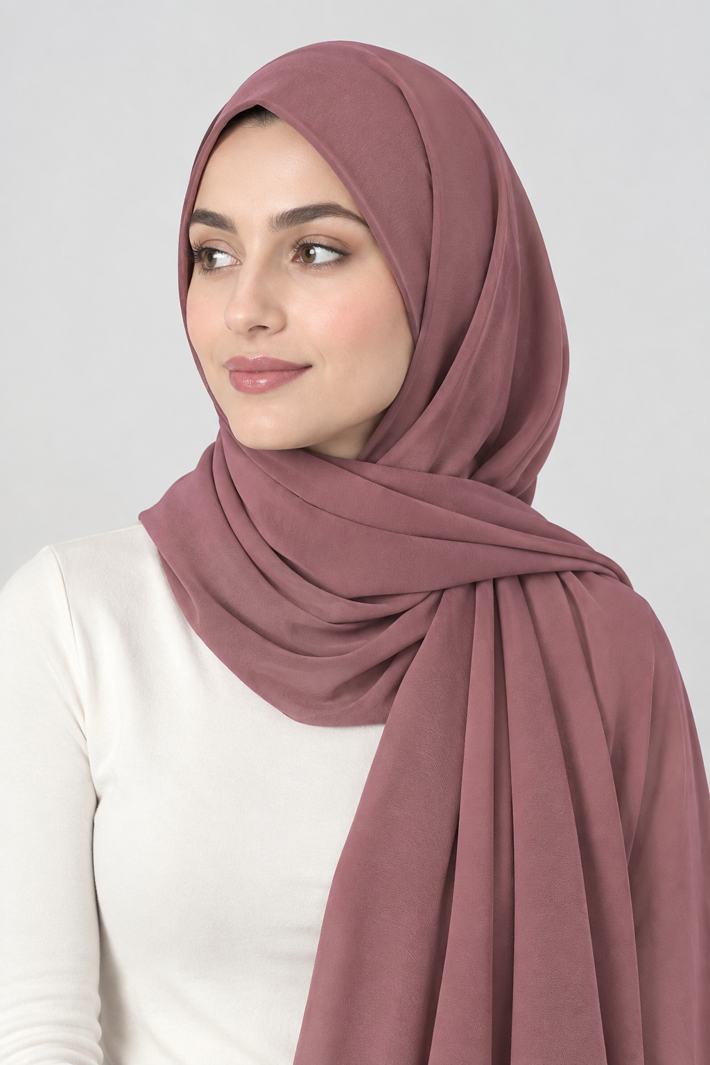 Tea Pink Georgette Hijab