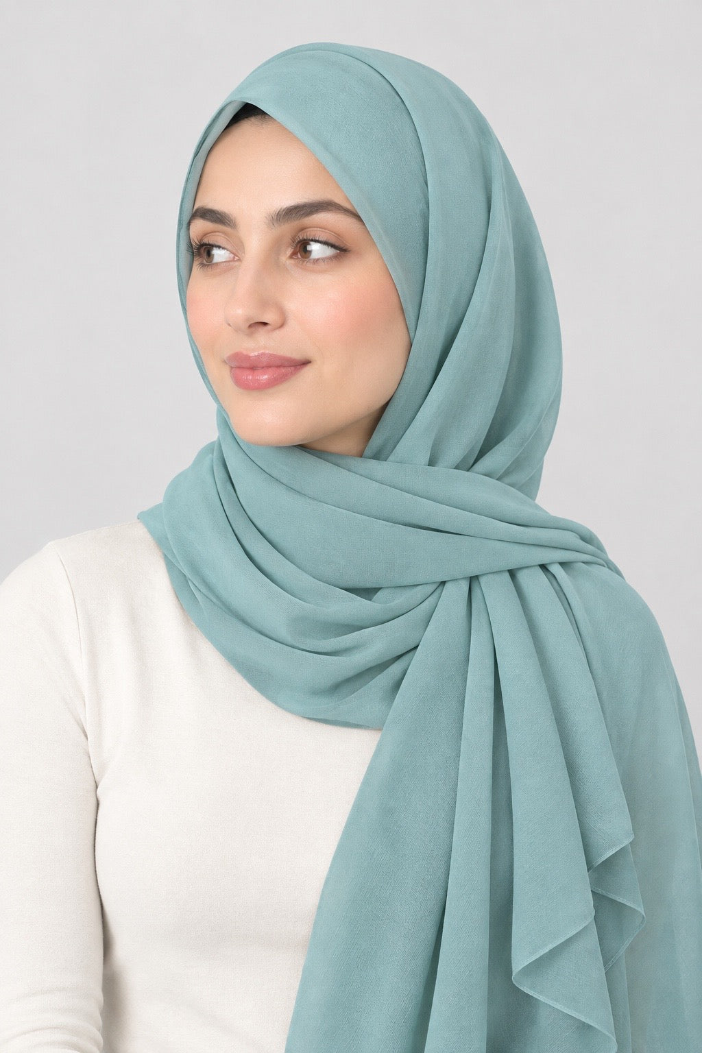 Aqua Georgette Hijab